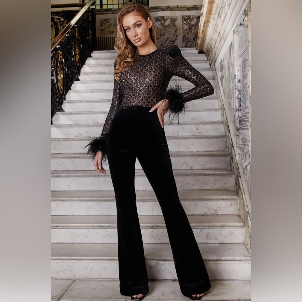 Nadine Merabi Monique Black Jumpsuit size XS - Missing belt